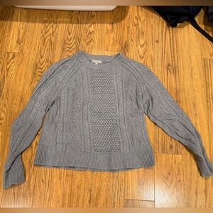 J. Crew Women's Heather Gray Cable Knit Sweater